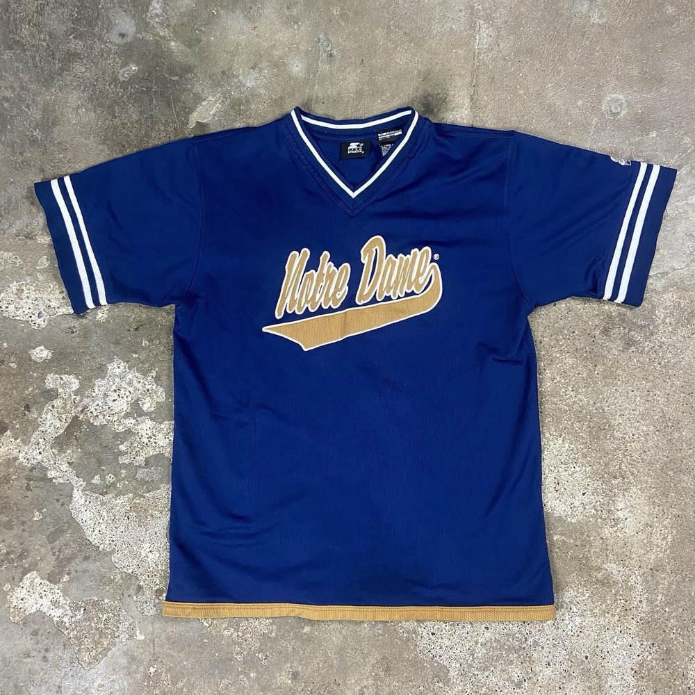 Vintage 90s Starter Notre Dame Jersey Youth Large (14-16) Navy Fighting Irish